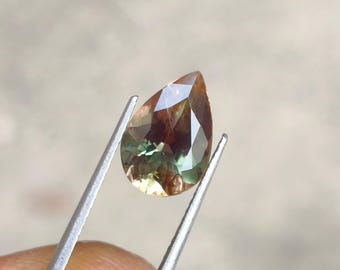 Beautiful Natural Bi-color Oregon Sunstone Green pink Oregon Sunstone Faceted Loose Gemstone for Jewelry Making