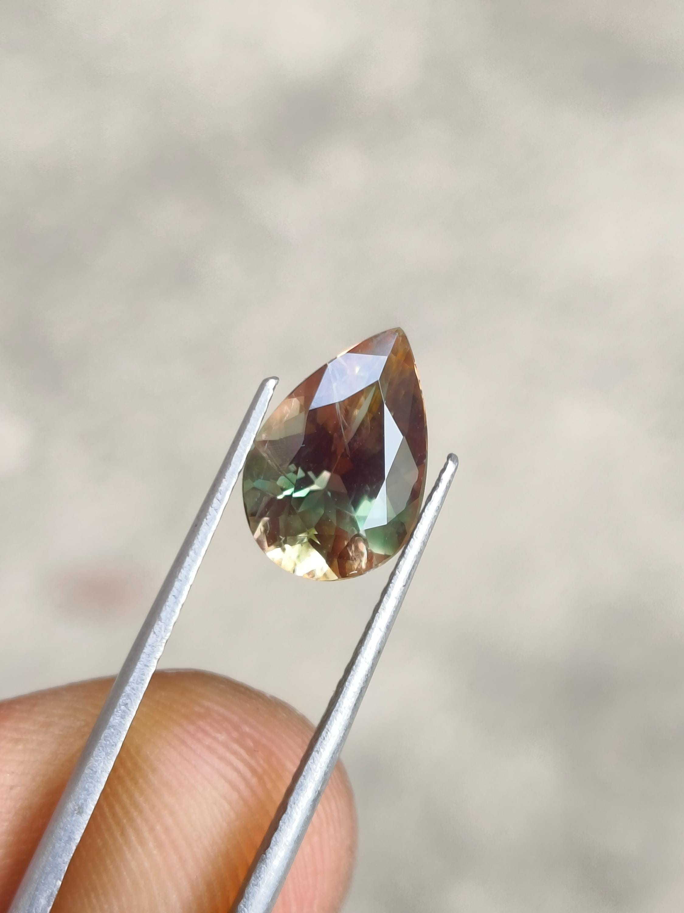 Beautiful Natural Bi-color Oregon Sunstone Green pink Oregon Sunstone Faceted Loose Gemstone for Jewelry Making