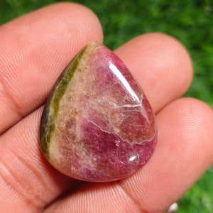 Natural tourmaline Cabochon Gemstone pear shape 29.40X24.60X4.70 MM loose gemstone for jewelry making