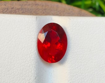 Red Oregon Sunstone: 2.34 Carat Faceted Oval Gemstone (10X7.40X5.40 MM)