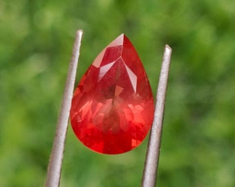 Faceted Pear Oregon Sunstone: Natural Red Loose Gemstone, 1.97 Carat