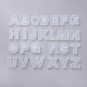 Letter Number Moulds, 45 mm A to Z Letters & 0-9 Numbers Silicone Molds for Resin, Keyrings, UV Resin, Epoxy Resin, UK Shop