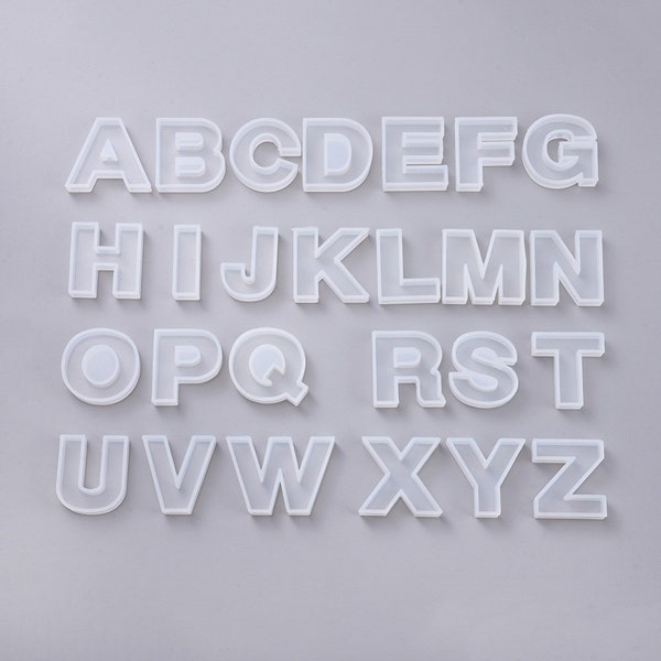 Moules à numéro de lettre, lettres de A à Z de 45 mm et 0-9 chiffres Moules en silicone pour résine, porte-clés, résine UV, résine époxy, boutique au Royaume-Uni