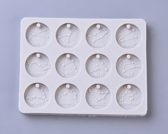 Zodiac Pendant Mould, Grade B, Silicone Mold for Resin, UK Shop