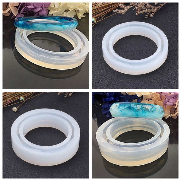 Faceted Bracelet Mould, 4 Sizes, Silicone Bangle Mold for Resin, UV Resin, Epoxy Resin, UK Shop