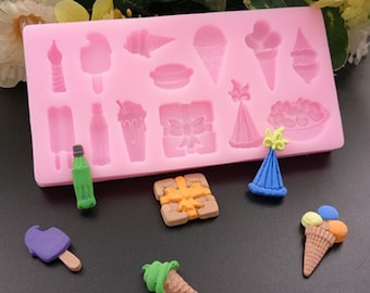 Ice Cream Mould, Versatile Silicone Food Safe & Resin Mold, Sugar Craft, Cake Decoration, Resin Art Casting, PMC, Jewellery Making, UK Shop