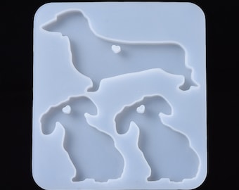 Stampo per bassotto, bassotto, stampo in silicone, fusione di resina, orecchini, portachiavi, spille, pendenti, creazione di gioielli, negozio nel Regno Unito
