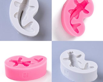 Koi Karpfen Fisch Mould, Vielseitige Lebensmittel Sicher & Harz Verwenden Silikonform, UK Shop
