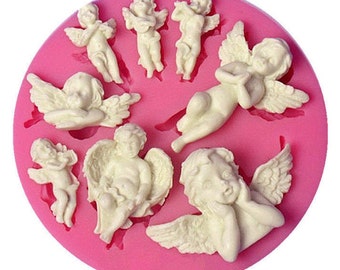 Cherub Mould, Versatile Silicone Food Safe & Resin Mold, Sugar Craft, Cake Decoration, Resin Art, Jewellery Making, PMC, Christmas, UK Shop