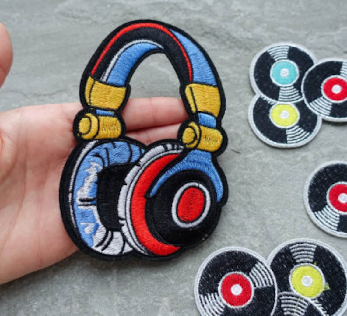 Music DJ Themed Patches Vinyl Headphones Deck Embroidery Cloth | Etsy