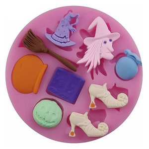 Witch Mould, Witchcraft Mold, Versatile Silicone Food Safe & Resin Mould, Sugar Craft, Cake Decoration, Resin Art, PMC, UK Shop