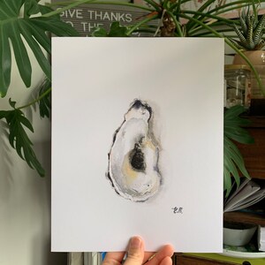 PRINT of Pastel Oyster, Watercolor Painting