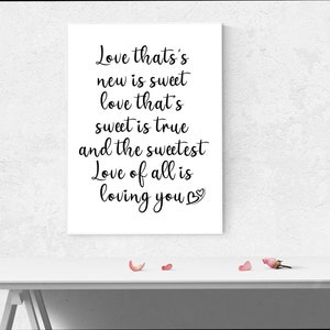Love Is Sweet..., Printable wall art, Black and white, Printable quotes, Love quote, Digital print, Downloadable prints