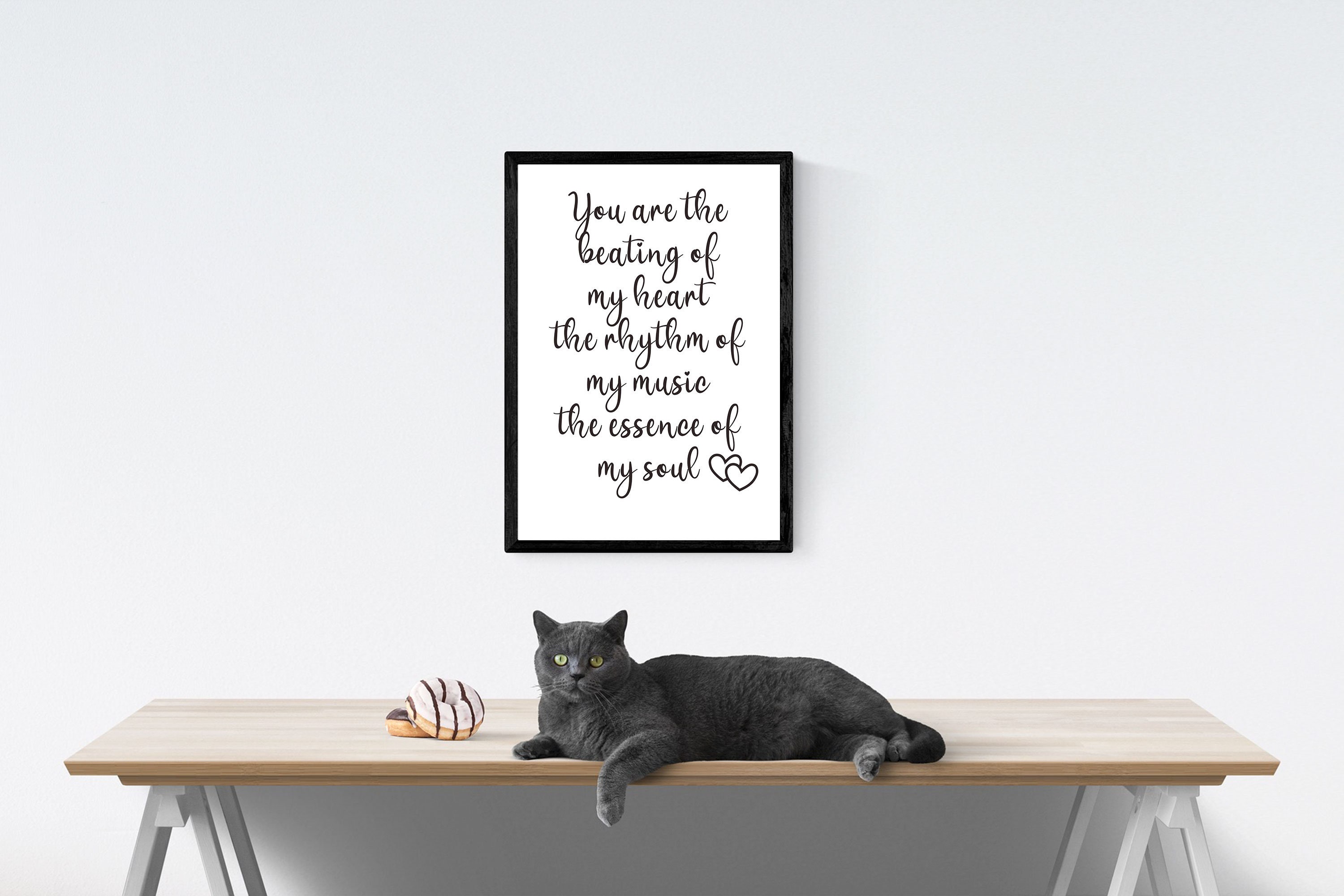 My Beating Heart, Printable Wall Art, Black and White, Printable Quotes ...
