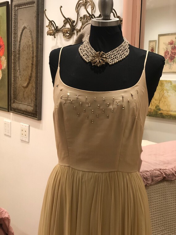 Vintage 1950s Silk Chiffon Dress