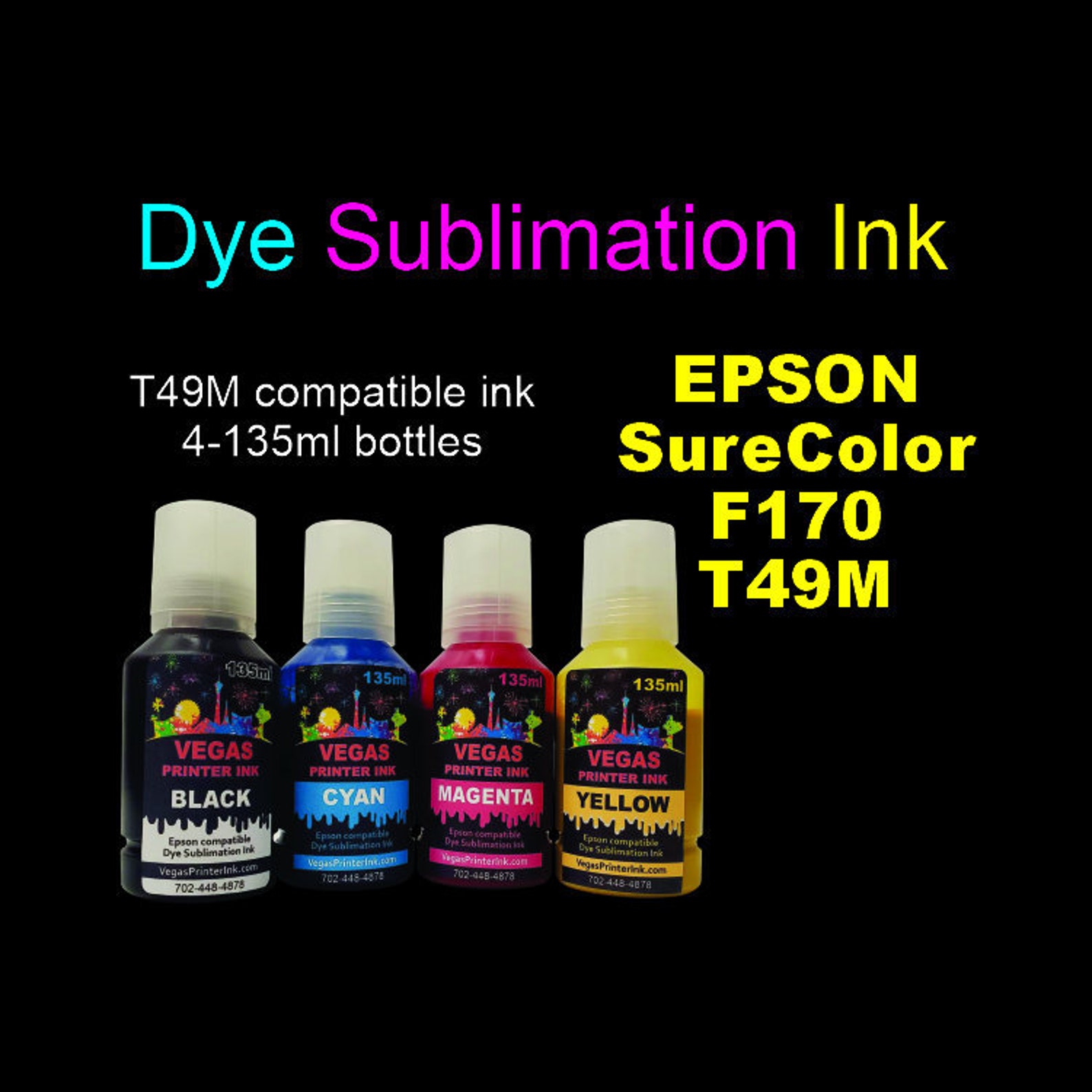 Dye Sublimation Ink for Epson SureColor F170 printer 4 Etsy