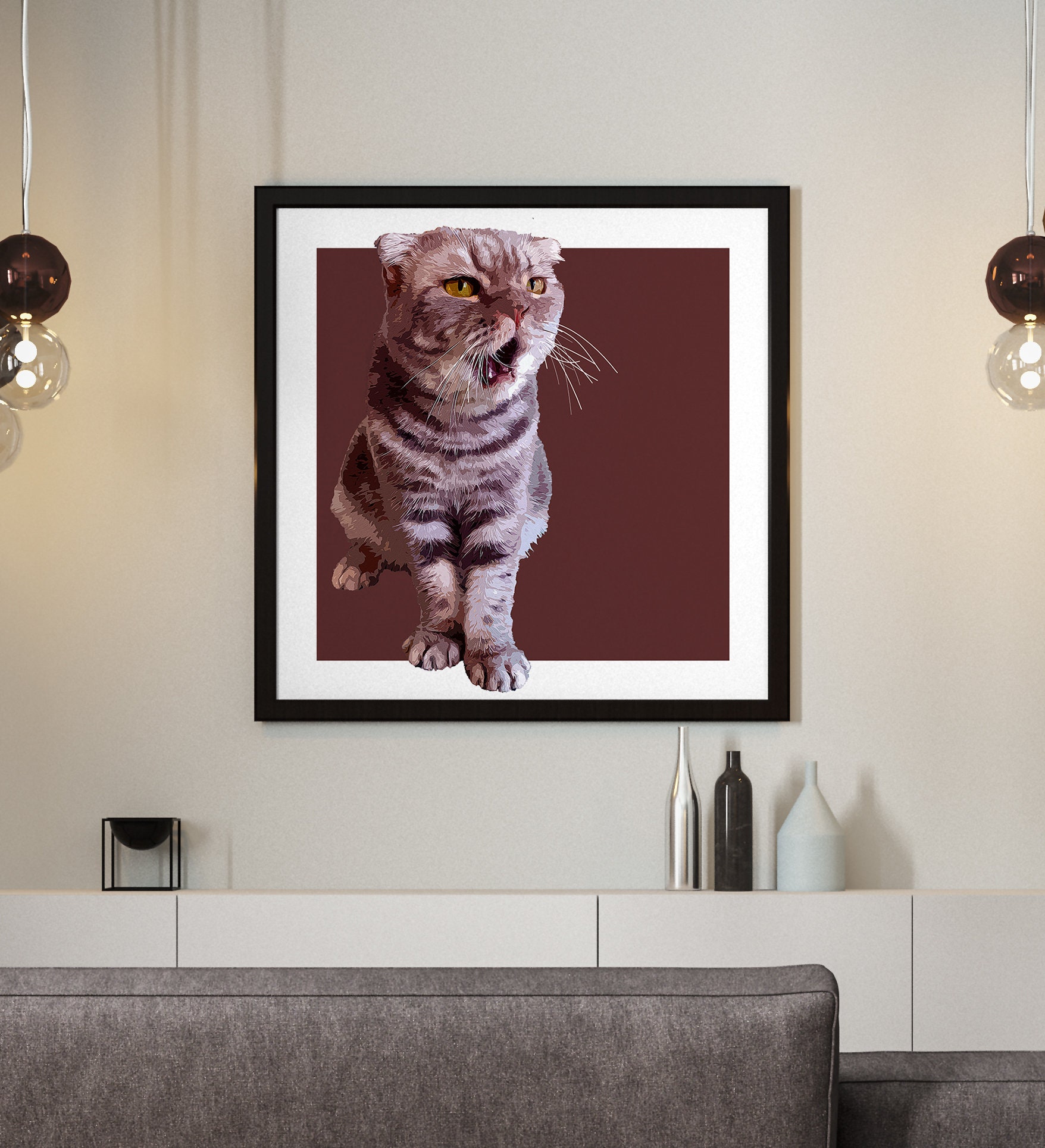Custom Cat Portrait, Cat Portrait, Custom Pet Portrait Pet Portrait