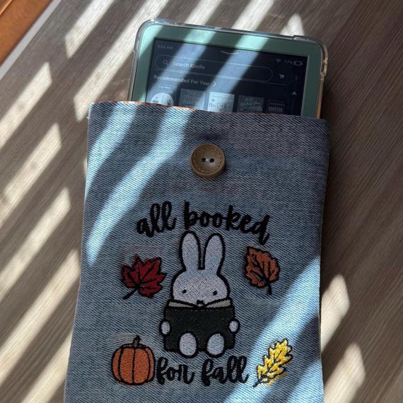 Fall Kindle case, E-Reader cover,  kindle case ,  Gift for readers, Gift for book lovers , Gift for her , kindle sleeve , Bunny kindle case