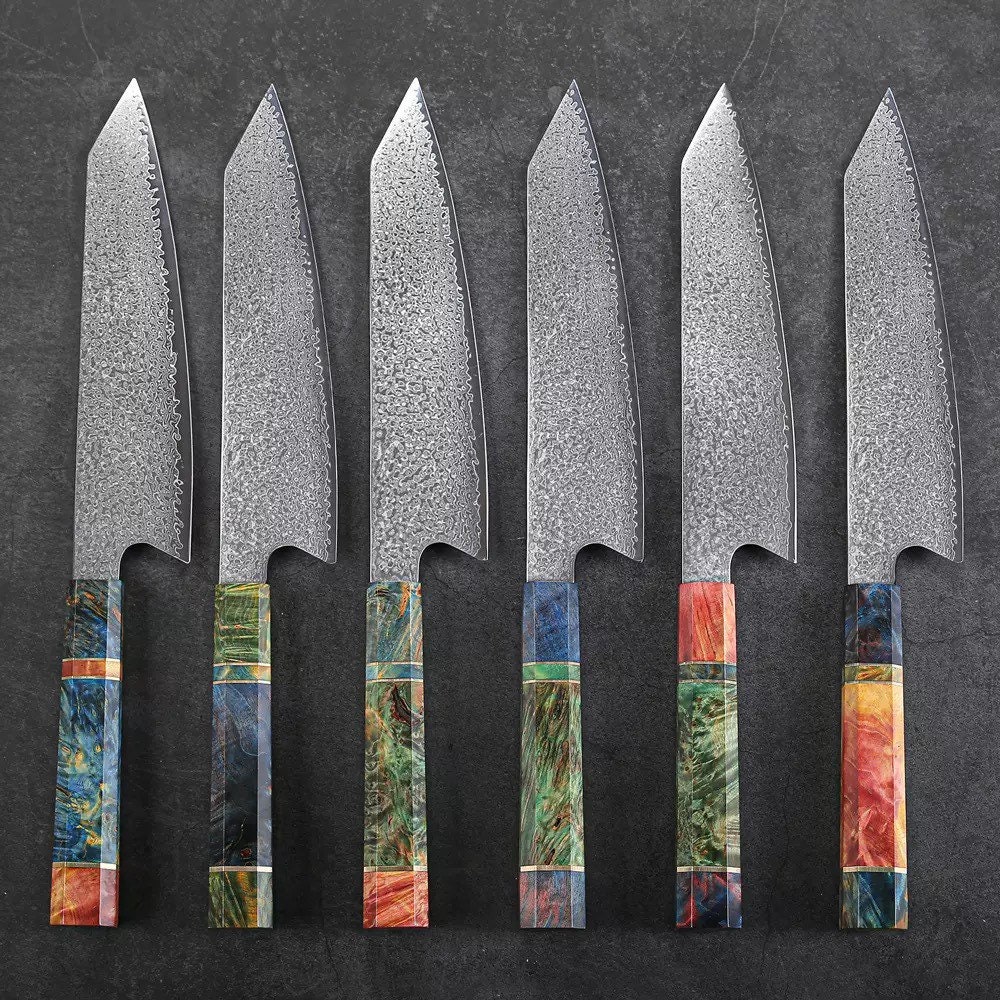 couteau de chef damas | couteau japonais kiritsuke 20 cm vg10, 67 couches, manche unique cadeau pour maman, papa, petit ami, petite amie, cuisinier