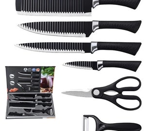 Chef Knife Set Full Set 6 Pcs Total Knives With Free Gift Box Gift for Her, Him, Dad, Mom, Anniversary, Boyfriend, Girlfriend, Christmas