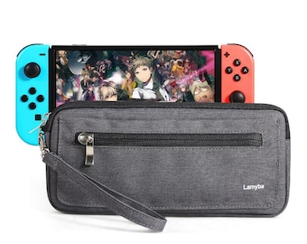 Switch 2 Carrying Case with Hand Wrist, Personalized Switch Lite Carrying Case, Switch OLED Case, Black and Pink