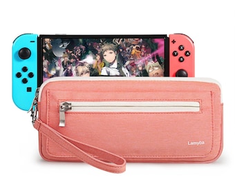 Switch 2 Carrying Case, Personalized Switch Lite Carrying Case, Switch OLED Case Sleeve, Black and Pink