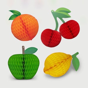Paper Dreams Honeycomb Fruit Medley, set da 4 / Carta velina Honeycomb Lemons, multicolore Honeycomb Lemon per feste e decorazioni per la casa, 10 cm