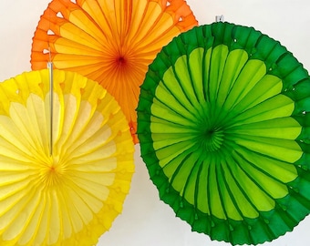 Paper Dreams Hanging Citrus Slice Fan | Party Decoration – 40cm, Pack of 3