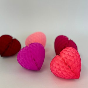 Paper Dreams Corazones de Panal, Rosa/Corazones de Panal de Papel de Seda, Corazones de Panal Multicolores para Fiestas y decoración del hogar, Paquete de 5, 10 cm