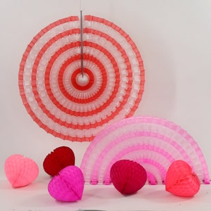 Paper Dreams Honeycomb Striped Fan | Reusable Paper Fans for Christmas Decorations, Paper Striped Fan for Birthdays, Valentines - 40cm