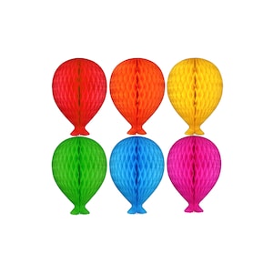 Palloncini a nido d’ape Paper Dreams, arcobaleno/palloncini di carta velina, palloncini colorati a nido d’ape per feste, decorazioni per la casa, confezione da 6, 15 cm
