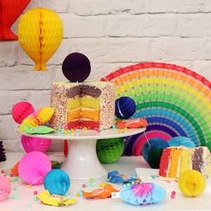 Paper Dreams honingraatbal, regenboog | Tissuepapier honingraatballen, honingraatballen voor bruiloften, feesten en huisdecoratie - 6 stuks, 5 cm