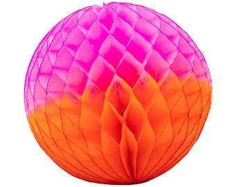 Paper Dreams Honeycomb Ball, Two-Tone | Tissue Paper Ball, Colourful Honeycomb Ball for Weddings, Parties, Home Decoration - 25 cm