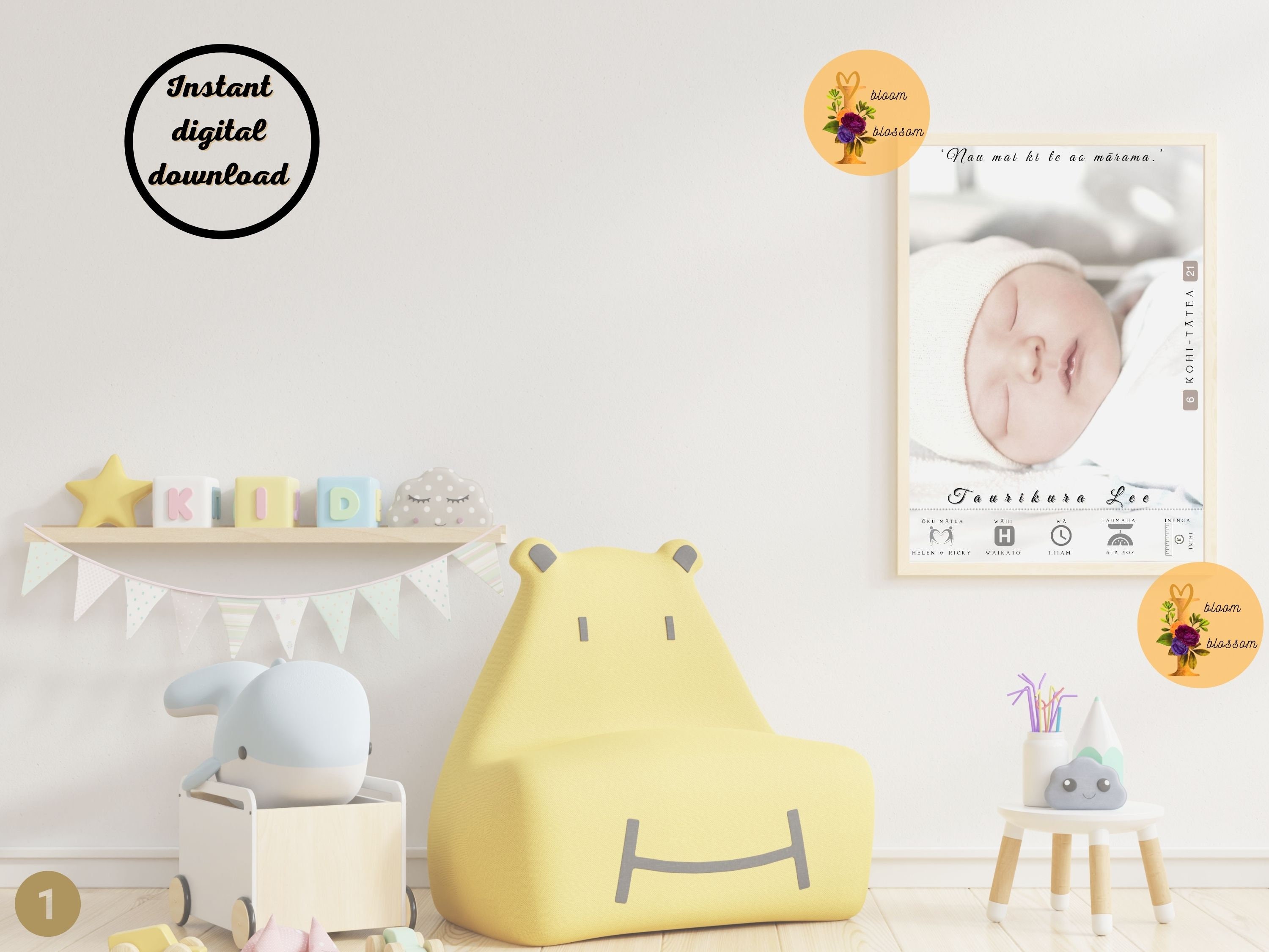 Birth Print. New Zealand Maori Language. Birth poster. Baby Etsy