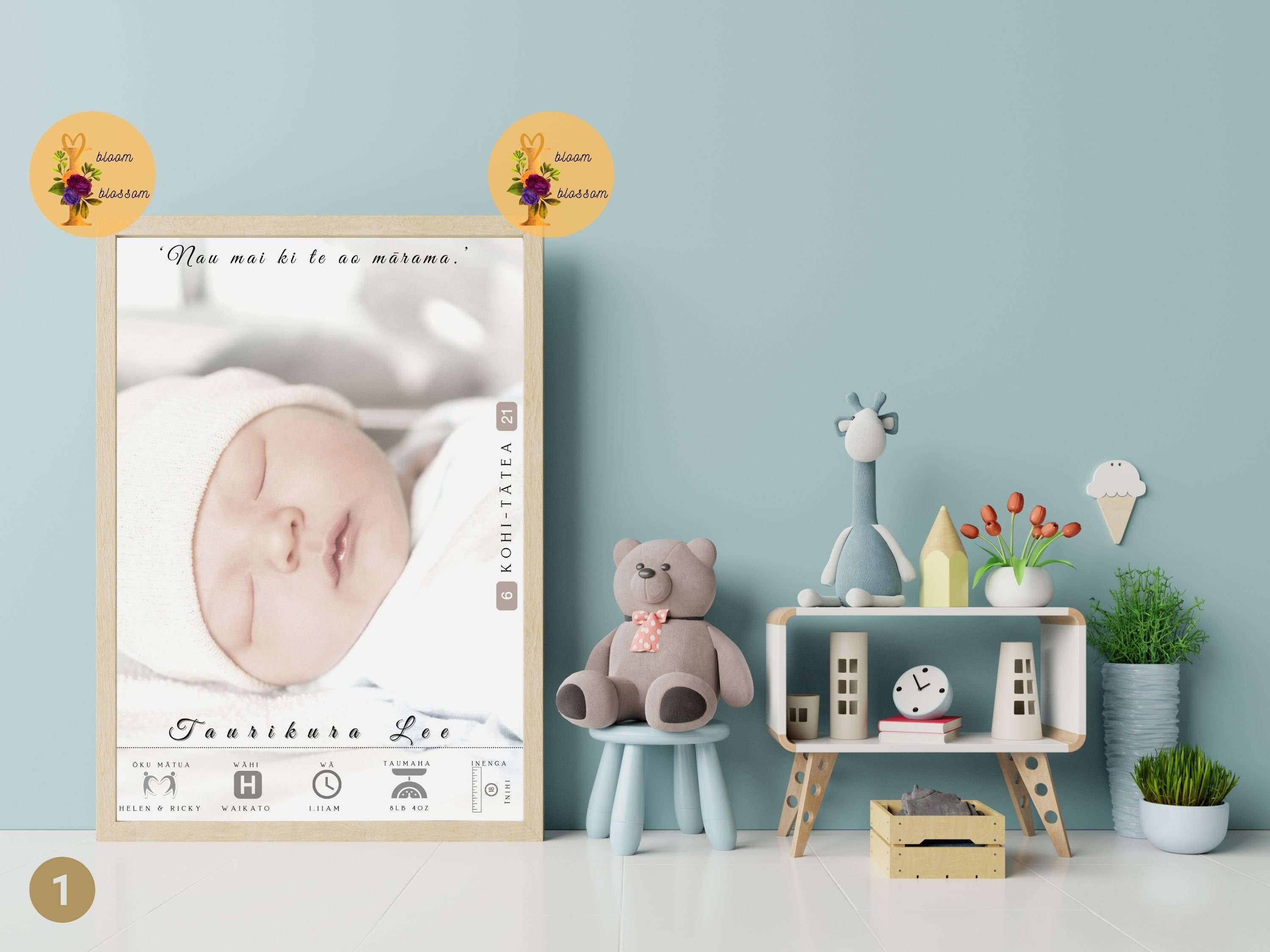 Birth Print. New Zealand Maori Language. Birth poster. Baby Etsy