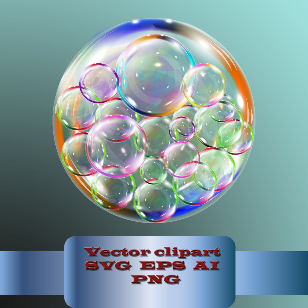 Digital Soap Bubbles Clipart SVG . Transparent Bubbles Overlays. Commercial  Use. Instant Download 