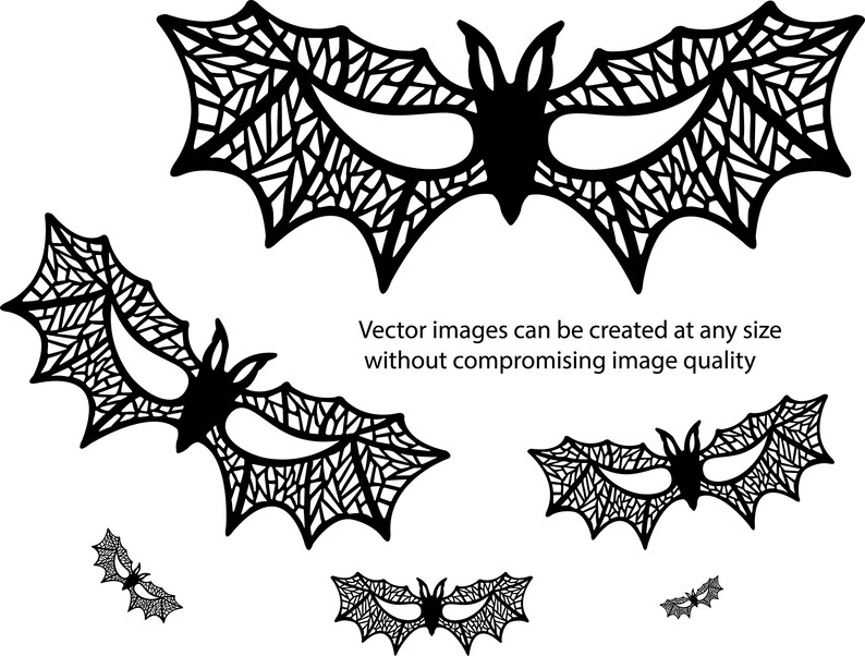 Halloween Mardi Gras Mask Stencil SVG Patterns for Carving Bat - Etsy