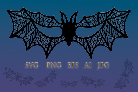 Bat charm Masquerade Stencil: Halloween Mardi Gras Mask SVG Carving Patterns