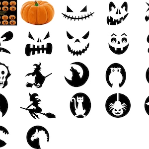 20 Printable Halloween Pumpkin Carving Stencils Jack O Lantern Pumpkin ...