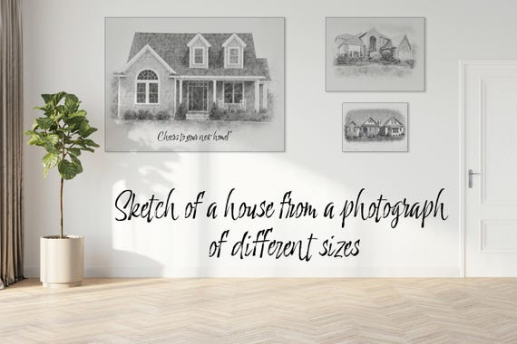 Custom house sketch from photo. Our first home painting. Housewarming gift. Digital download