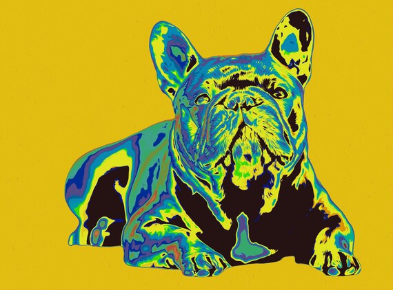 Custom Pop Art Dog Portrait - Personalized Dog Art from Your Photo, Colorful Pop Art Pet Painting