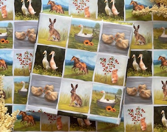 Countryside Animal Wrap - Gift Wrap - Birthday Wrap - Wrapping Paper - Wild Print - Yaykind