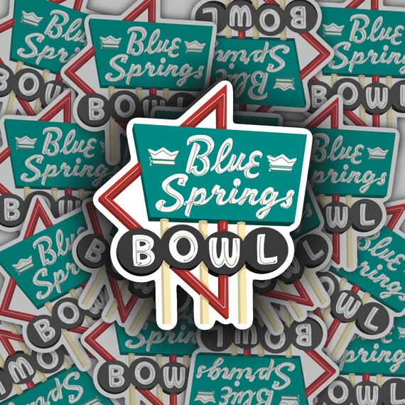 Blue Springs Bowl Sticker Glossy Sticker Waterproof Etsy