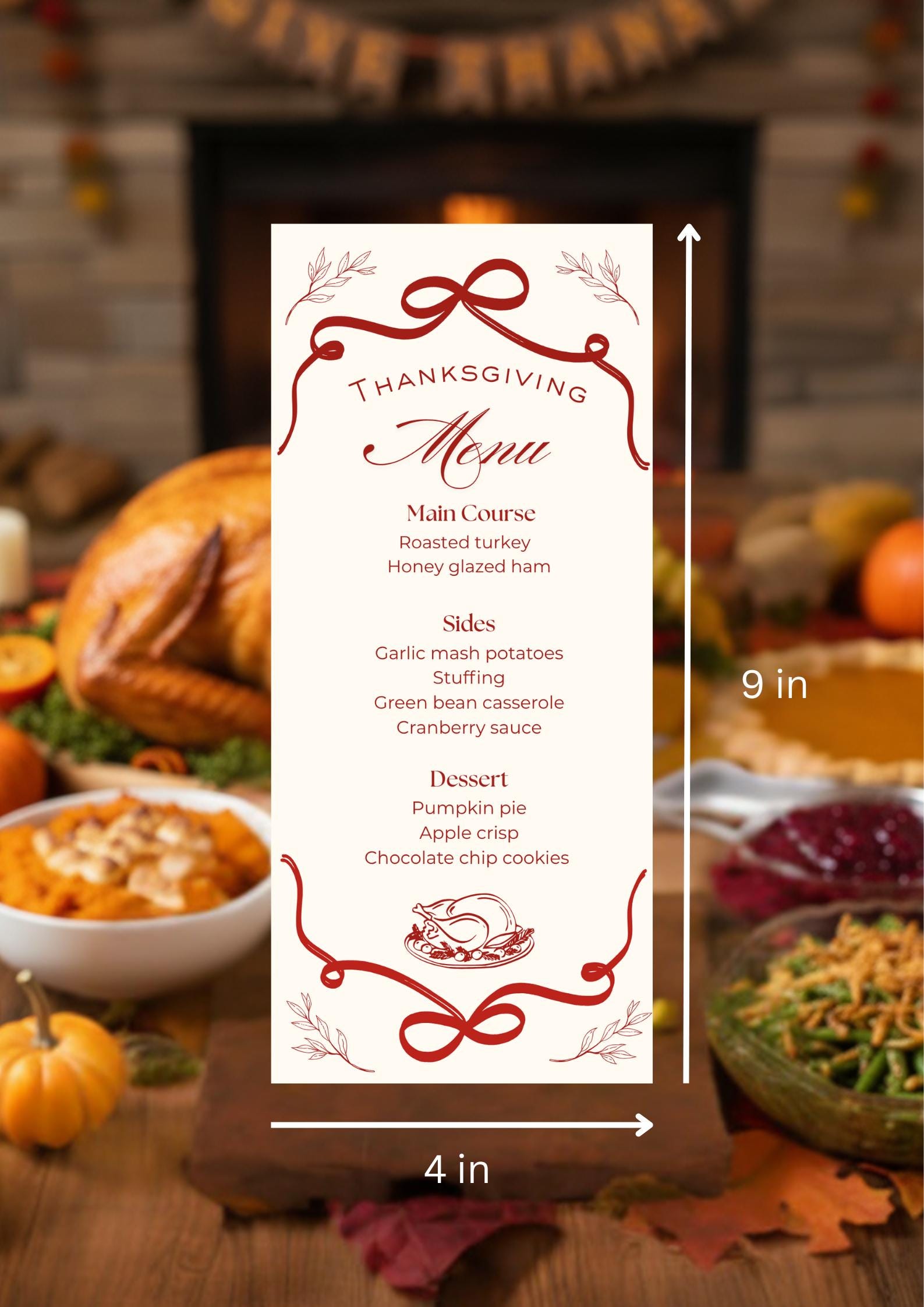 Thanksgiving Menu Pdf Editable Thanksgiving Dinner Menu Template: Autumn Holiday Decor (PDF ...