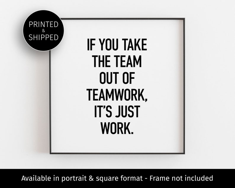 Teamwork Wall Art Workplace Quotes Breakroom Sign Teamwork - Etsy