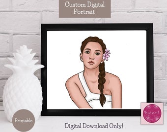 Cartoon Style Portrait Illustration - Personalized Family Portrait Illustration, Illustrated Family Portrait in digital file