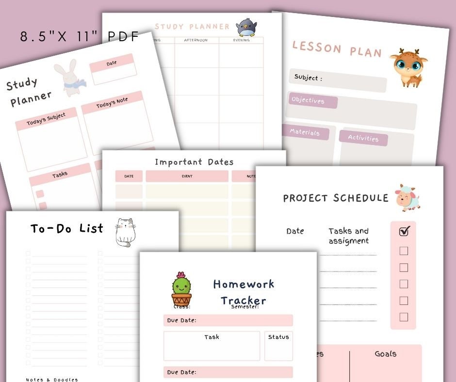 Student Planner Printable Study Planner Study Organizer | Etsy Canada