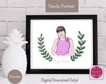 Custom Family Portrait Illustration - Personalized Family Portrait Illustration, Illustrated Family Portrait in digital file