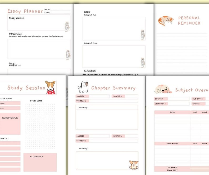 Student Planner Printable Study Planner Study Organizer - Etsy Canada