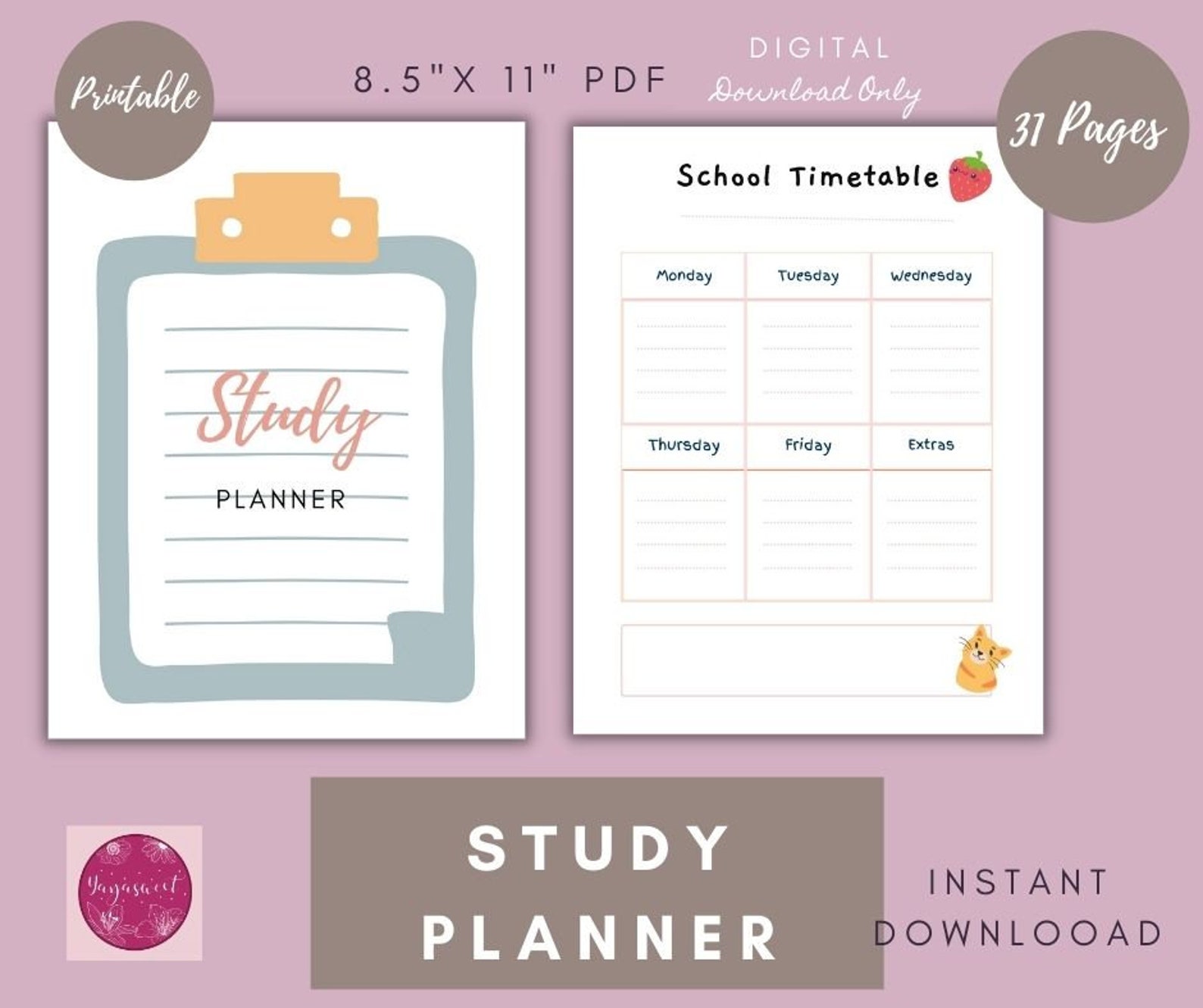 Student Planner Printable Study Planner Study Organizer - Etsy Canada
